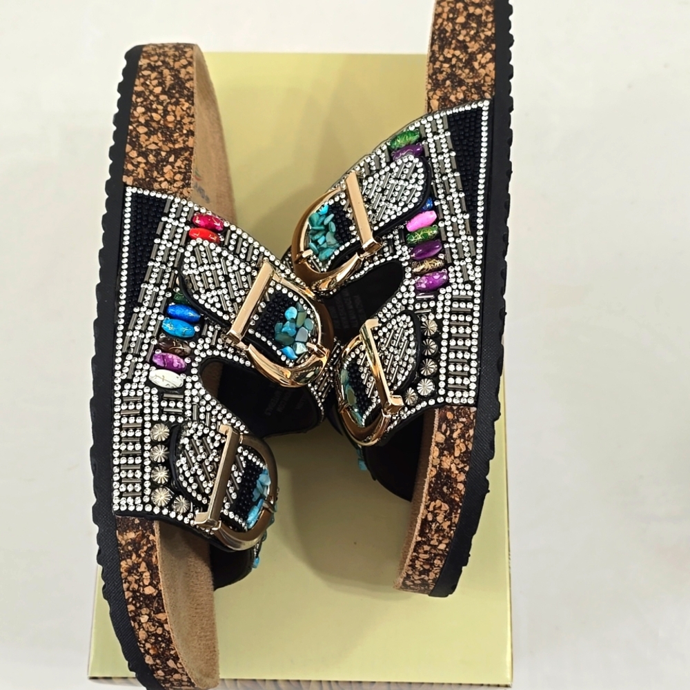 NWB Aloha Island Embellished Slide Sandals SZ 8 - Picture 4 of 10